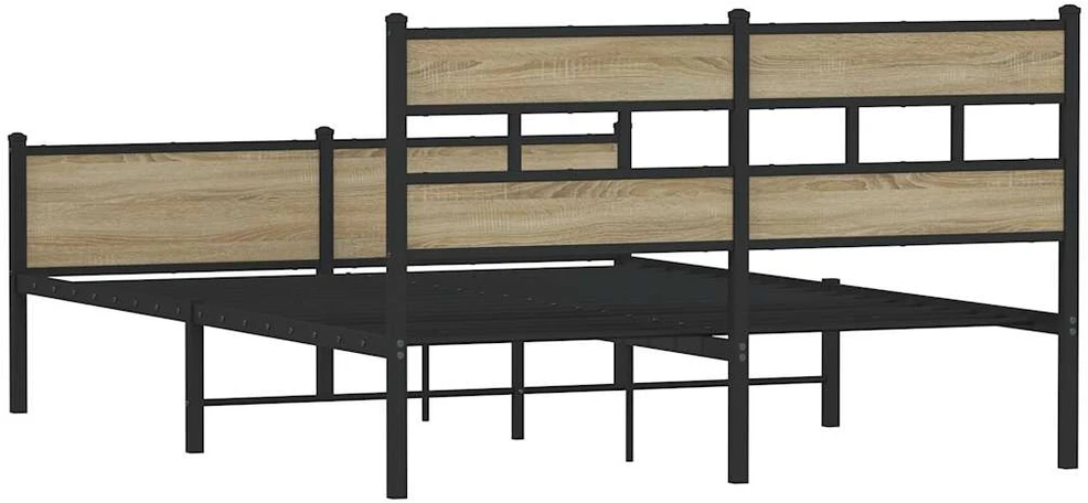 Lovos rėmas be čiužinio, sonoma ąžuolo, 160x200cm, metalas