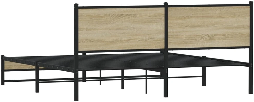 Lovos rėmas be čiužinio, sonoma ąžuolo, 160x200cm, metalas