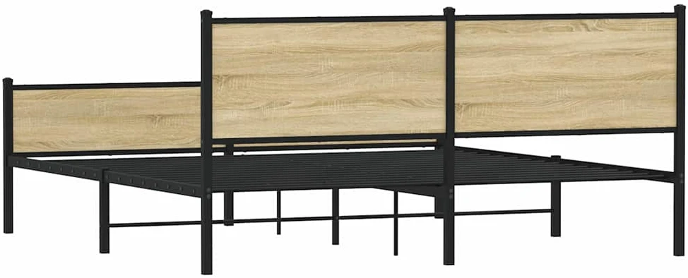 Lovos rėmas be čiužinio, sonoma ąžuolo, 180x200cm, metalas