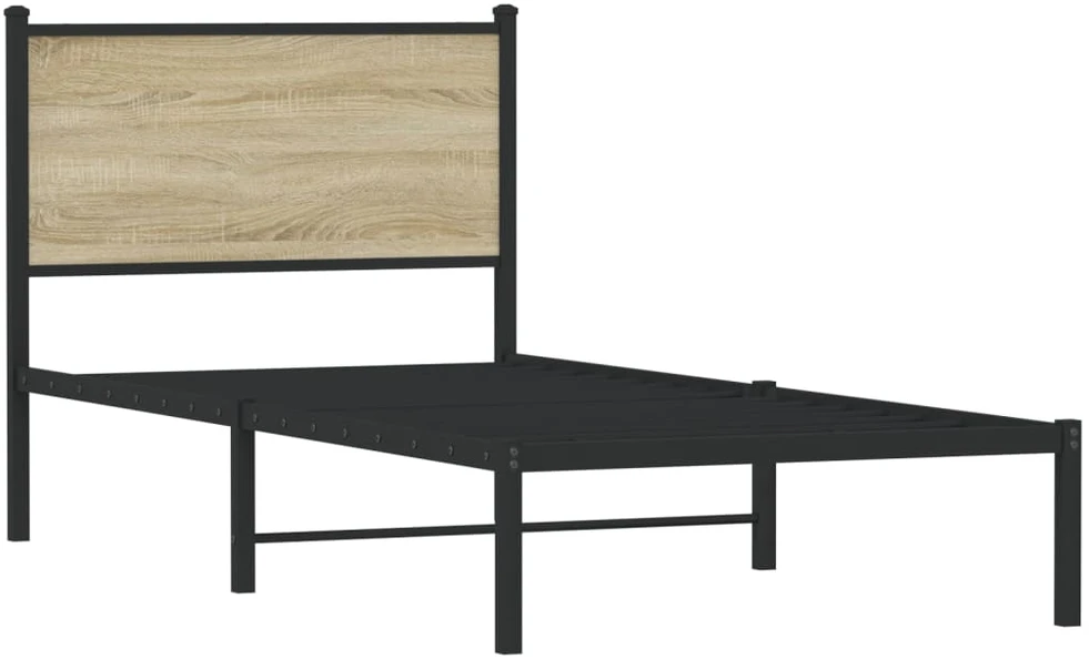 Lovos rėmas be čiužinio, sonoma ąžuolo, 80x200cm, metalas