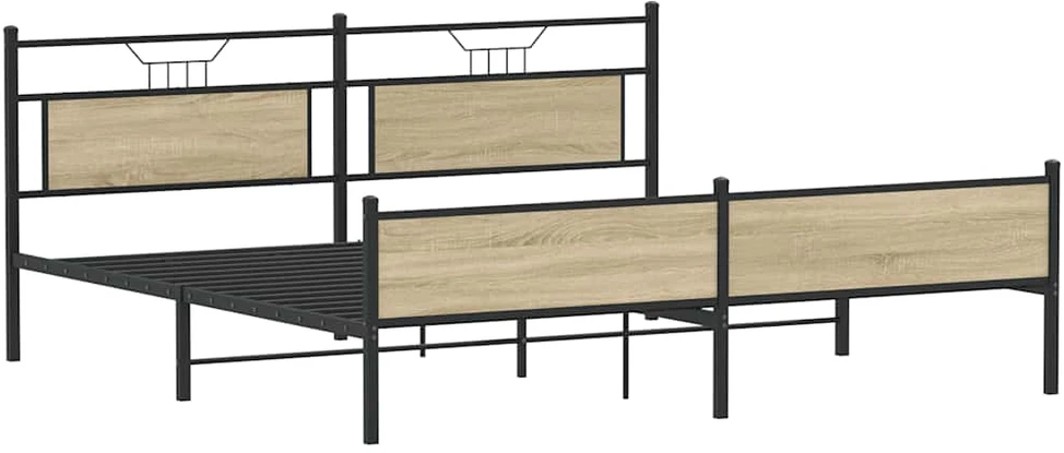 Lova Lovos rėmas be čiužinio, sonoma ąžuolo, 193x201cm, metalas