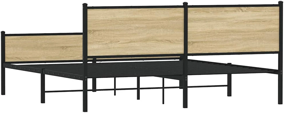 Lovos rėmas be čiužinio, sonoma ąžuolo, 160x200cm, metalas