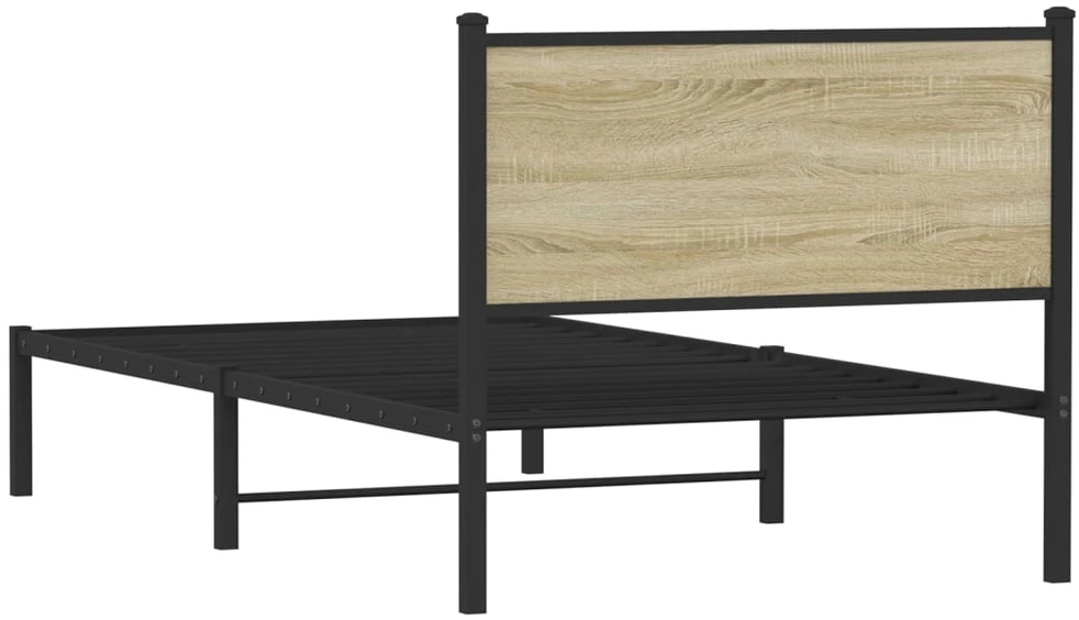 Lovos rėmas be čiužinio, sonoma ąžuolo, 100x200cm, metalas