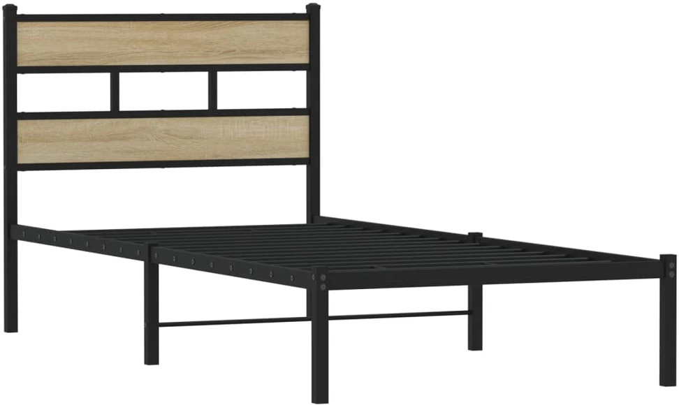 Lovos rėmas be čiužinio, sonoma ąžuolo, 100x200cm, metalas