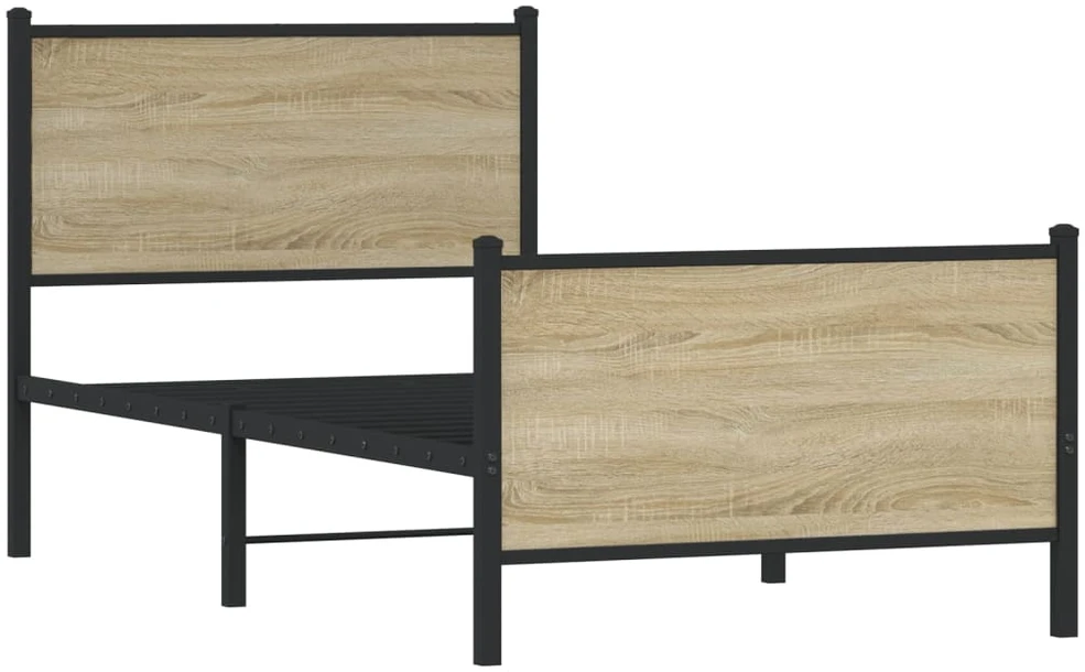 Lovos rėmas be čiužinio, sonoma ąžuolo, 80x200cm, metalas