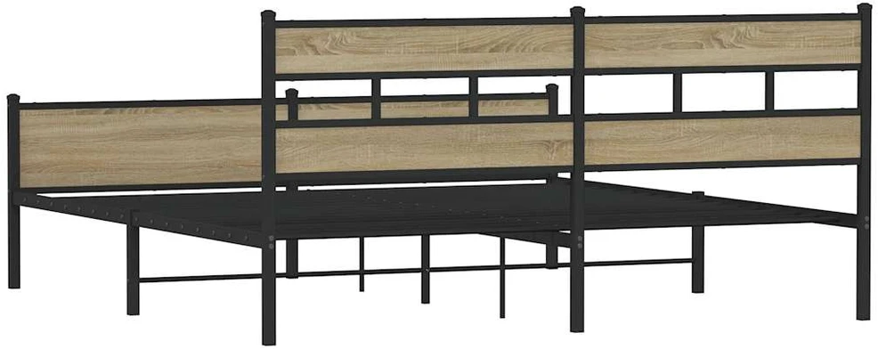 Lovos rėmas be čiužinio, sonoma ąžuolo, 180x200cm, metalas