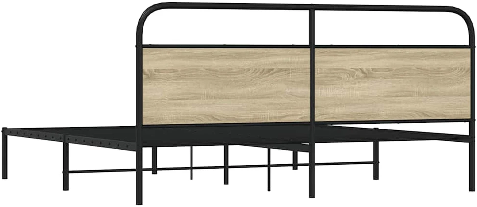 Lovos rėmas be čiužinio, sonoma ąžuolo, 180x200cm, metalas