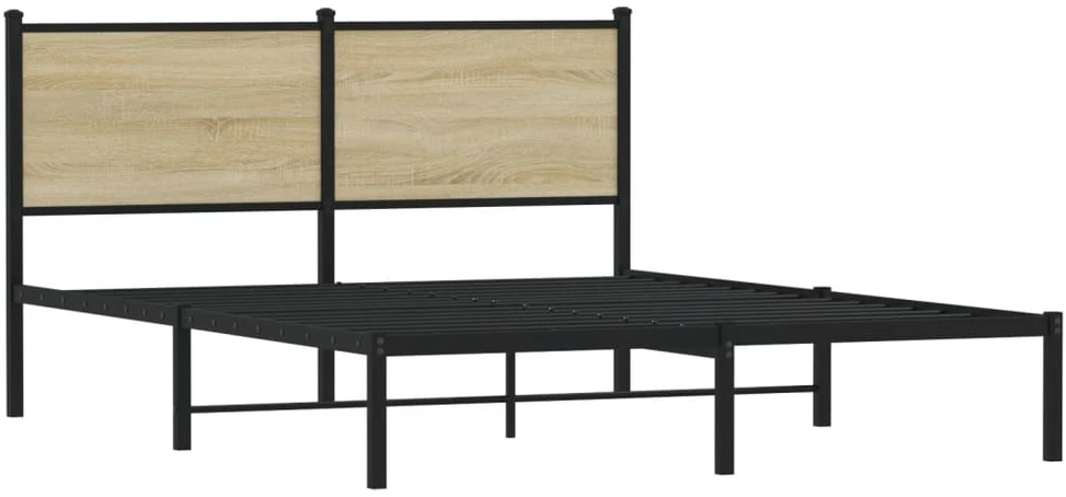 Lovos rėmas be čiužinio, sonoma ąžuolo, 140x200cm, metalas