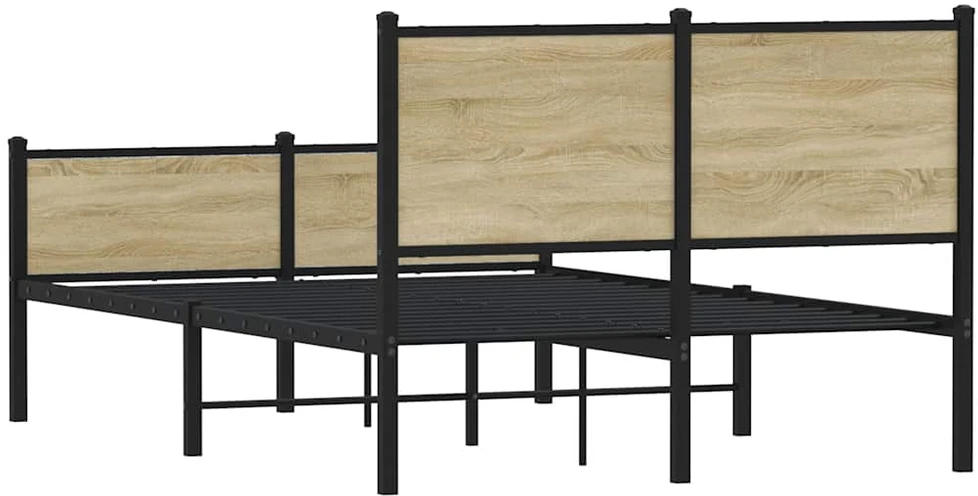 Lovos rėmas be čiužinio, sonoma ąžuolo, 150x200cm, metalas