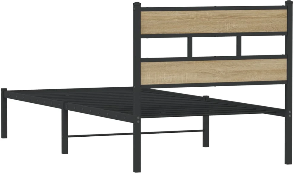 Lova Lovos rėmas be čiužinio, sonoma ąžuolo, 107x203cm, metalas