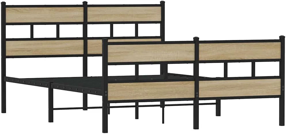Lovos rėmas be čiužinio, sonoma ąžuolo, 150x200cm, metalas