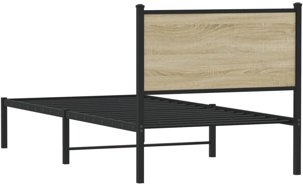 Lovos rėmas be čiužinio, sonoma ąžuolo, 75x190cm, metalas