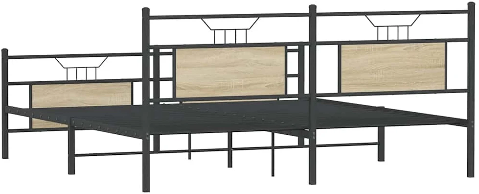 Lova Lovos rėmas be čiužinio, sonoma ąžuolo, 183x213cm, metalas