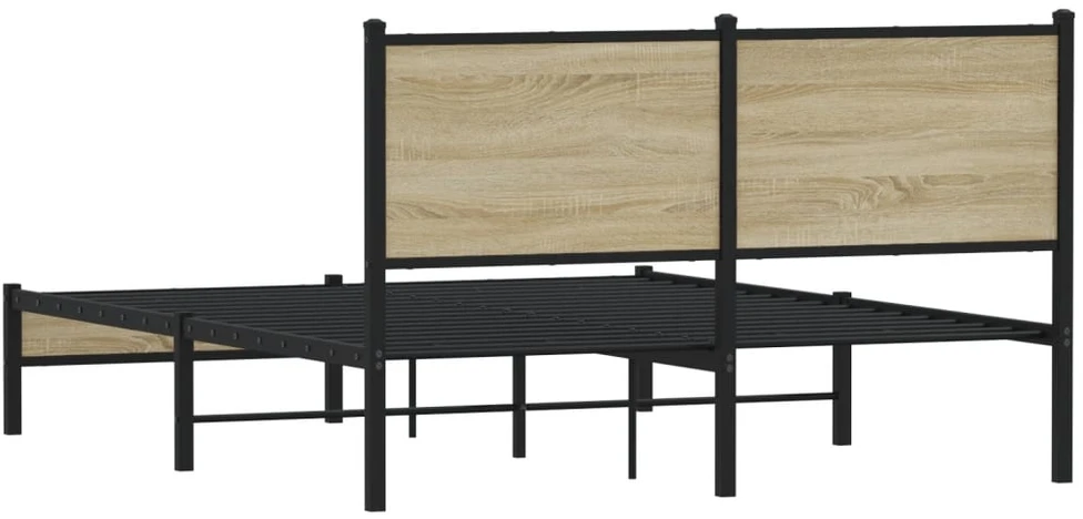 Lovos rėmas be čiužinio, sonoma ąžuolo, 140x200cm, metalas