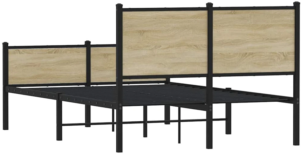 Lovos rėmas be čiužinio, sonoma ąžuolo, 120x190cm, metalas