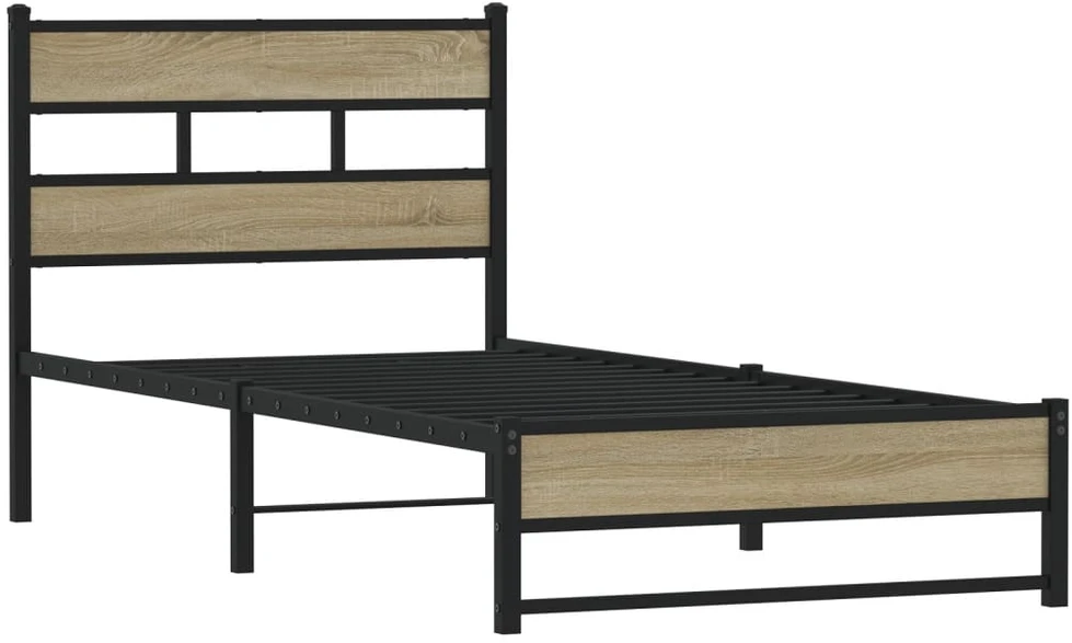 Lovos rėmas be čiužinio, sonoma ąžuolo, 100x200cm, metalas