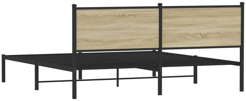 Lovos rėmas be čiužinio, sonoma ąžuolo, 160x200cm, metalas
