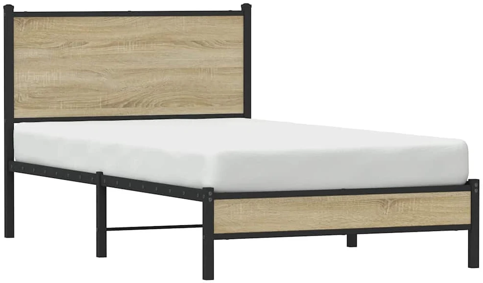 Lova Lovos rėmas be čiužinio, sonoma ąžuolo, 107x203cm, metalas