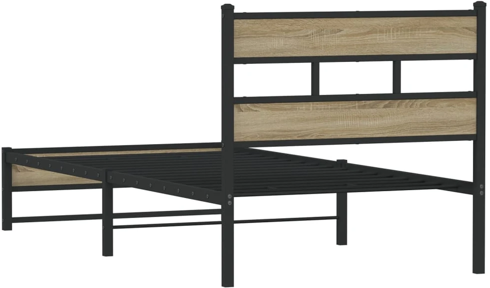 Lovos rėmas be čiužinio, sonoma ąžuolo, 100x200cm, metalas