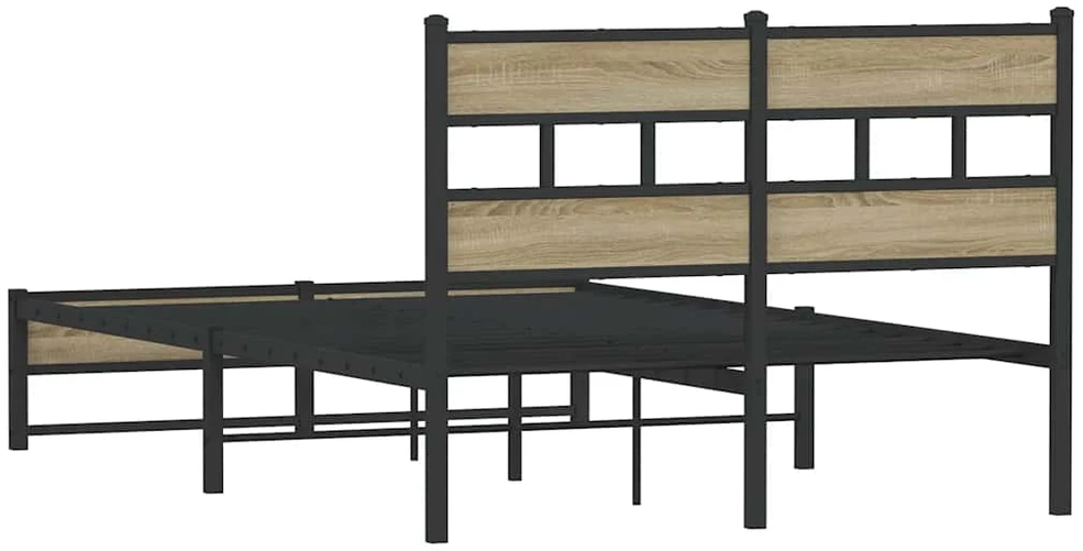 Lovos rėmas be čiužinio, sonoma ąžuolo, 120x200cm, metalas