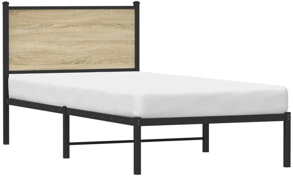 Lovos rėmas be čiužinio, sonoma ąžuolo, 80x200cm, metalas