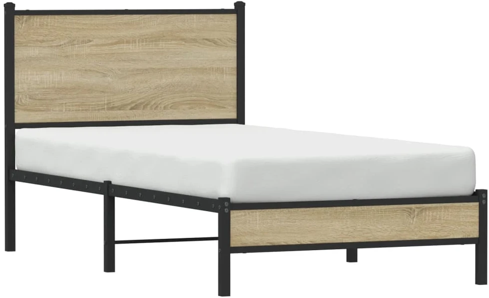 Lovos rėmas be čiužinio, sonoma ąžuolo, 75x190cm, metalas