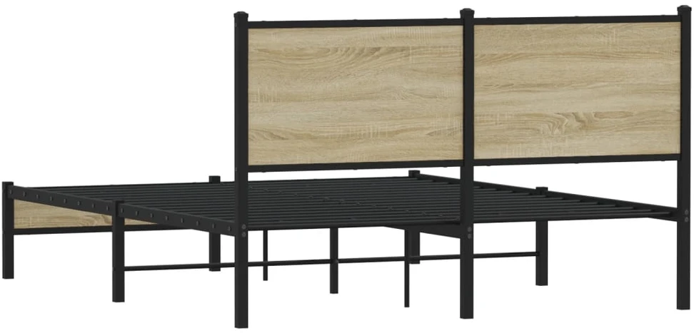 Lovos rėmas be čiužinio, sonoma ąžuolo, 140x190cm, metalas