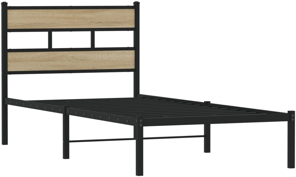 Lova Lovos rėmas be čiužinio, sonoma ąžuolo, 107x203cm, metalas