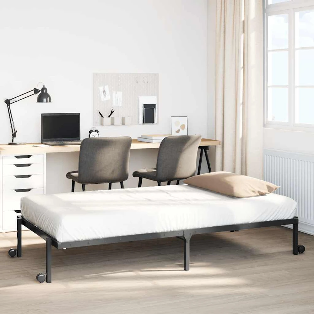 Lovos rėmas be čiužinio Sulankstomas juodas 80x200 cm Plienas