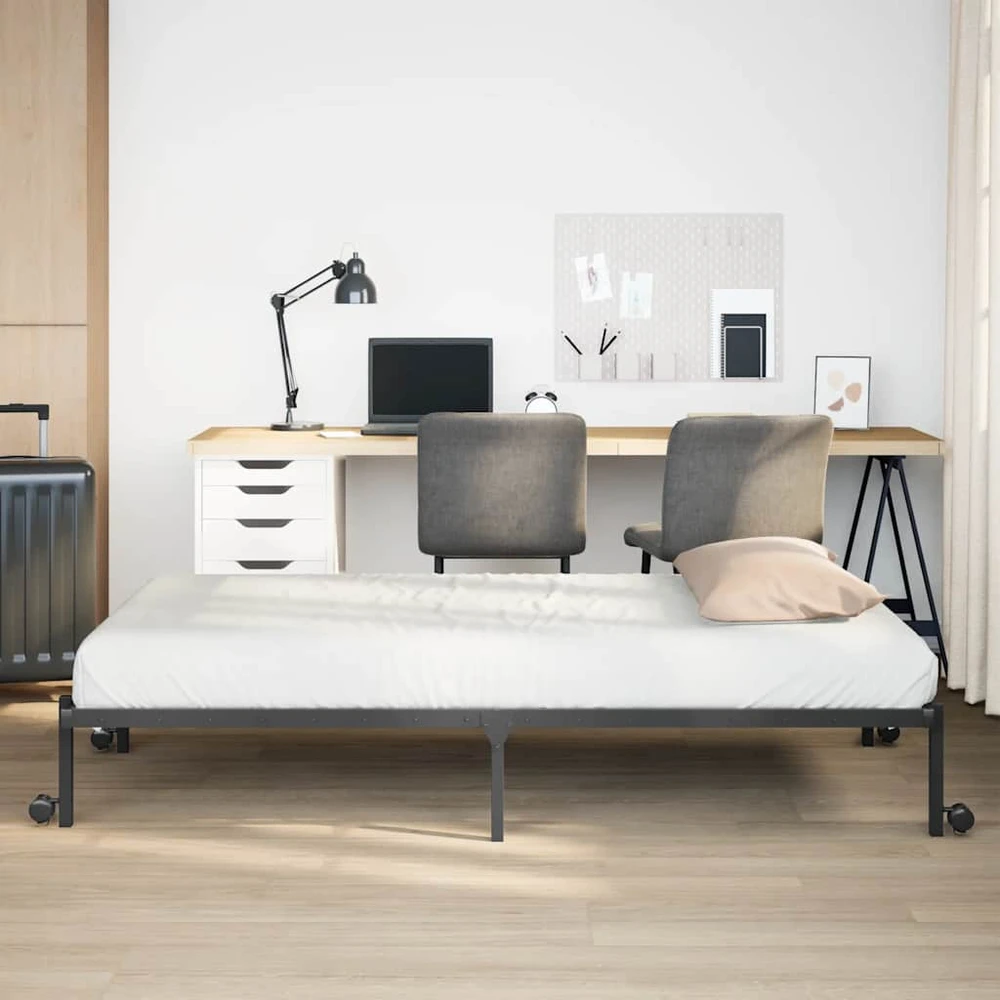 Lovos rėmas be čiužinio Sulankstomas juodas 80x200 cm Plienas