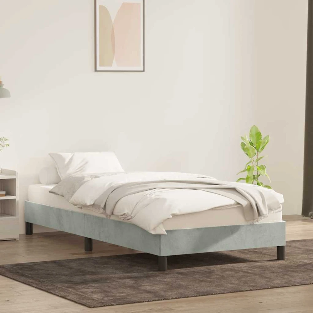 Lova Lovos rėmas be čiužinio Šviesiai pilkas 80x210 cm Velvet