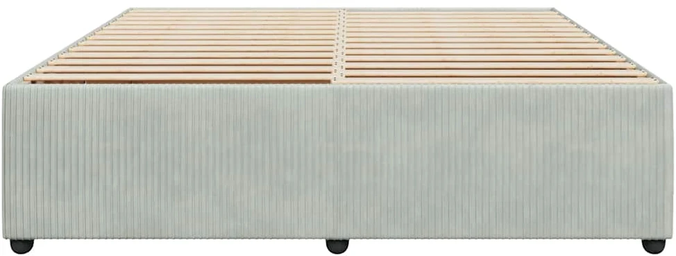 Lovos rėmas be čiužinio, šviesiai pilkas, 200x200cm, aksomas