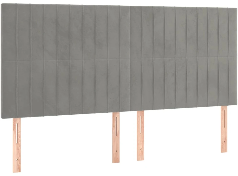 Lovos rėmas be čiužinio, šviesiai pilkas, 160x200cm, aksomas