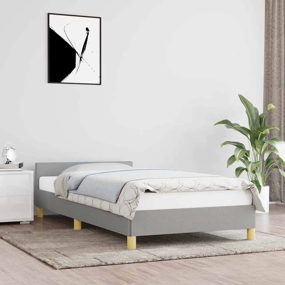 Lovos rėmas be čiužinio, šviesiai pilkas, 90x200cm, audinys