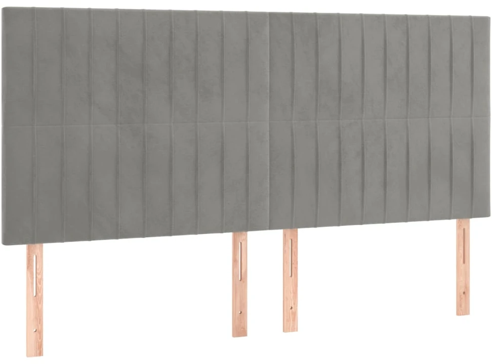 Lovos rėmas be čiužinio, šviesiai pilkas, 200x200cm, aksomas