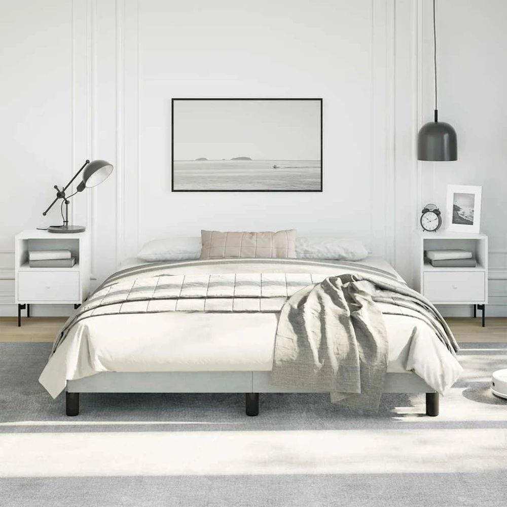 Lova Lovos rėmas be čiužinio, šviesiai pilkas, 152x203 cm, karalienės spalvos, aksomas