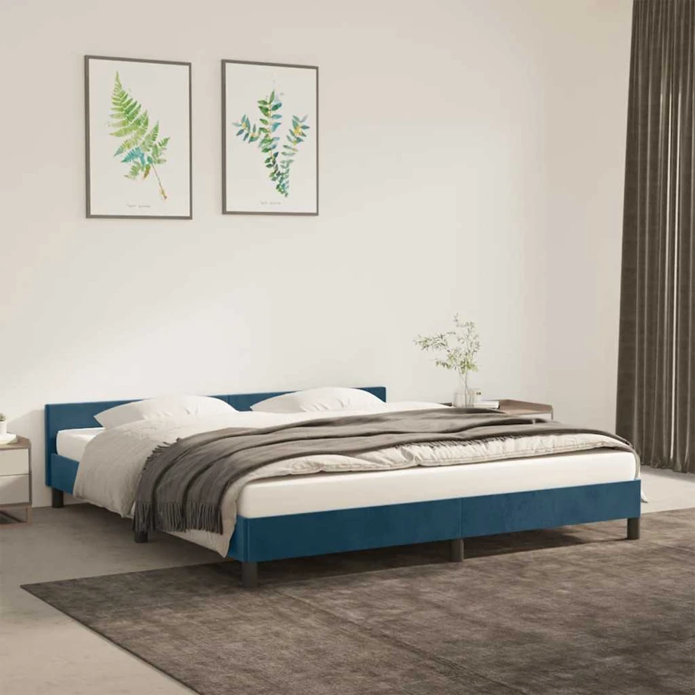 Lovos rėmas be čiužinio tamsiai mėlynas 160x200 cm aksomas