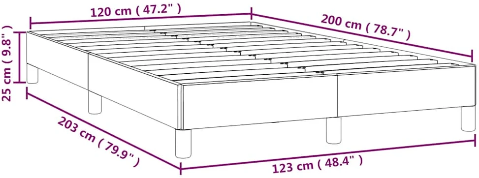 Lovos rėmas be čiužinio tamsiai mėlynas 120x200 cm aksomas