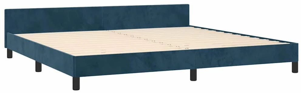 Lovos rėmas be čiužinio tamsiai mėlynas 200x200 cm aksomas