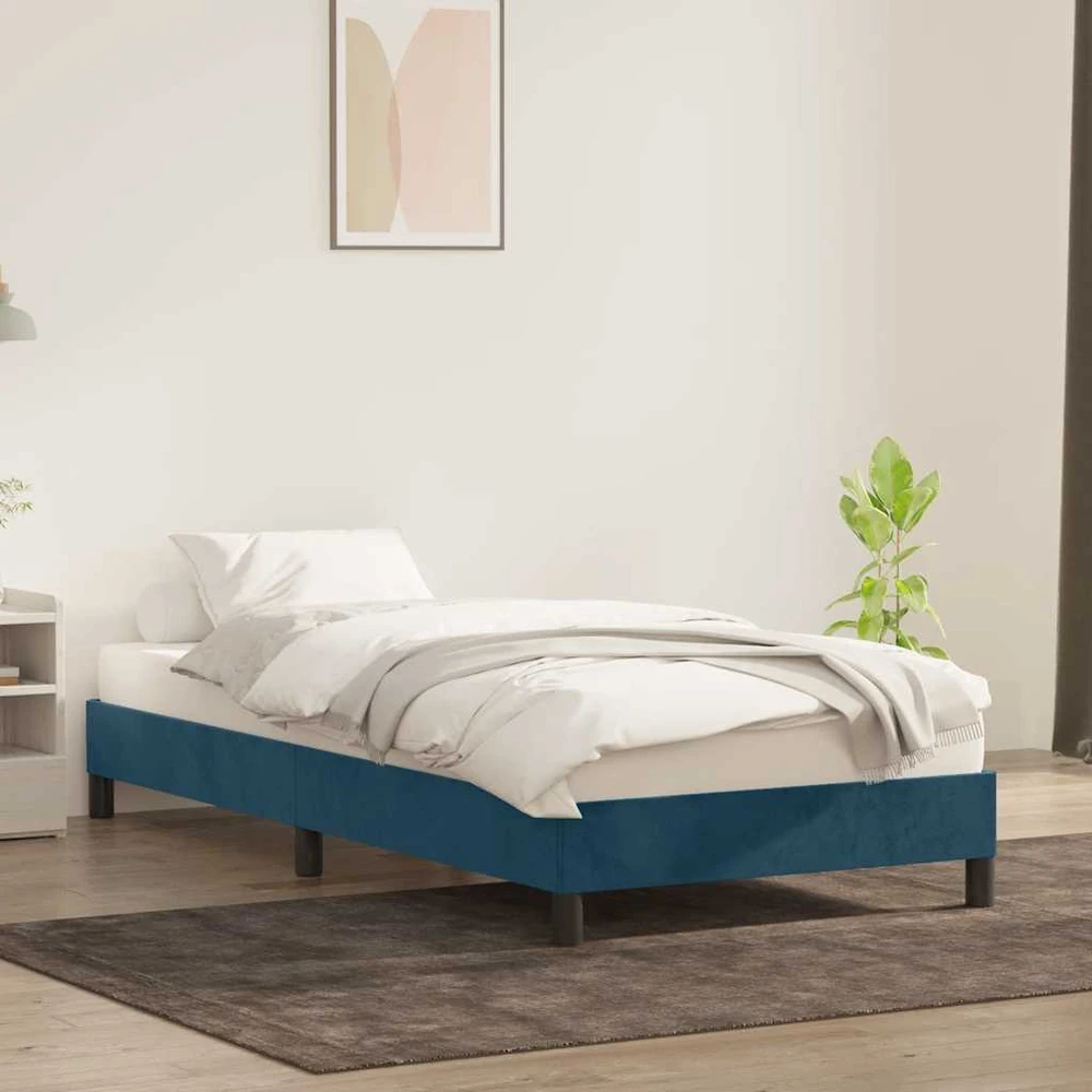 Lova Lovos rėmas be čiužinio Tamsiai mėlynas 80x210 cm aksomas