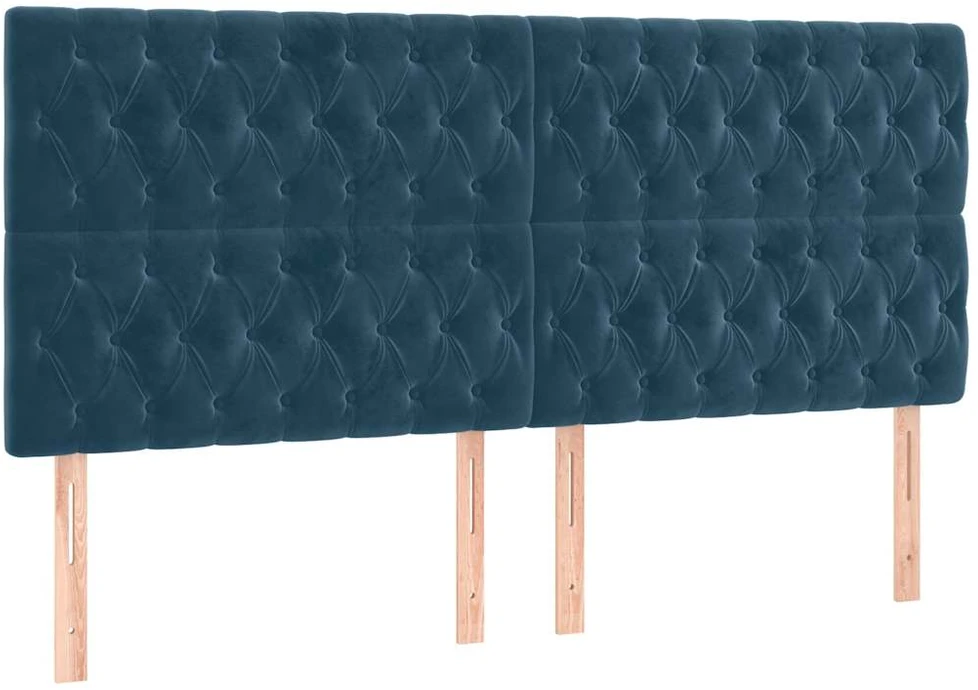 Lovos rėmas be čiužinio tamsiai mėlynas 200x200 cm aksomas