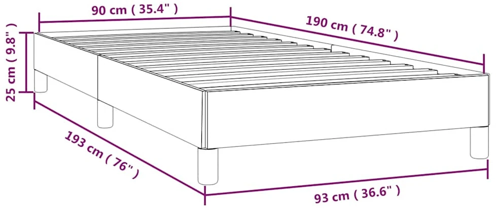 Lovos rėmas be čiužinio tamsiai mėlynas 90x190 cm aksomas
