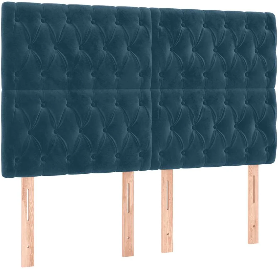 Lovos rėmas be čiužinio tamsiai mėlynas 140x190 cm aksomas