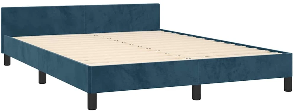 Lovos rėmas be čiužinio tamsiai mėlynas 140x190 cm aksomas