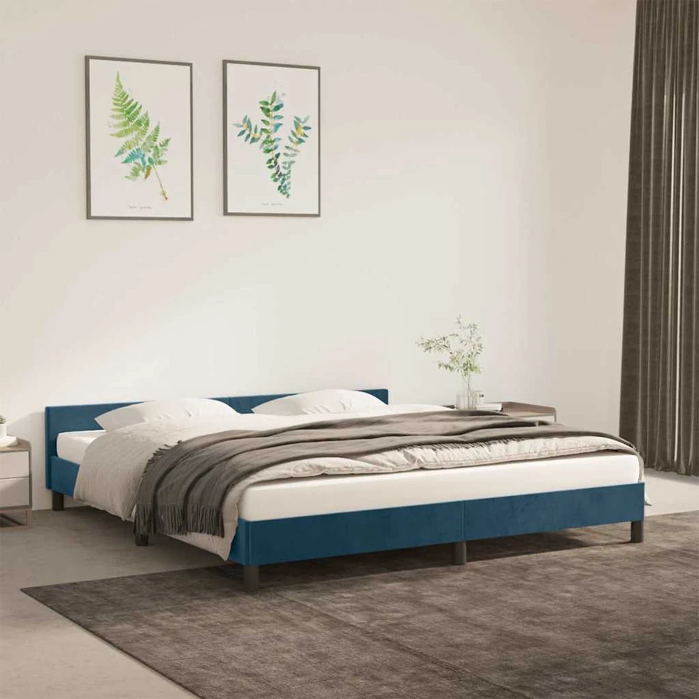 Lovos rėmas be čiužinio tamsiai mėlynas 180x200cm aksomas