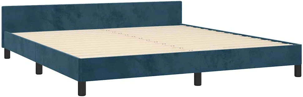 Lovos rėmas be čiužinio tamsiai mėlynas 160x200 cm aksomas