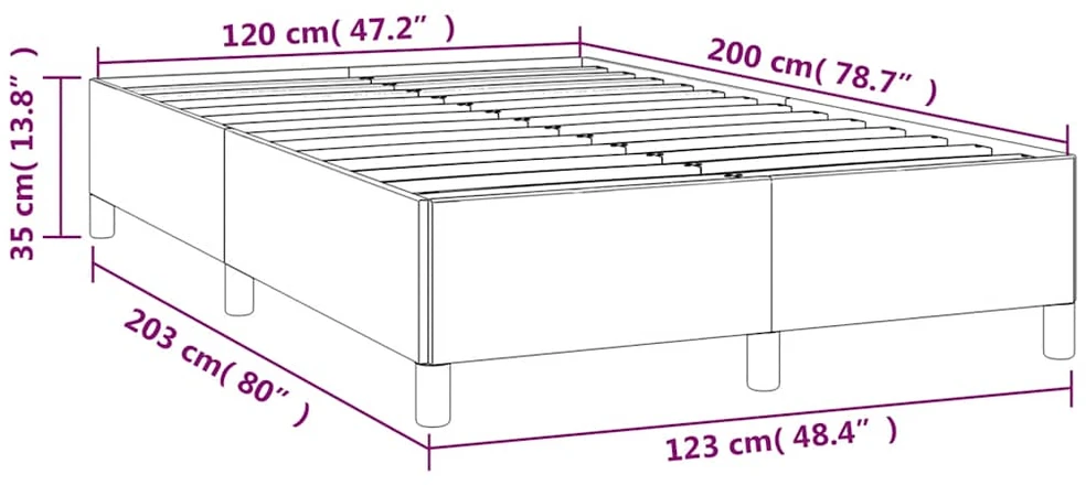 Lovos rėmas be čiužinio tamsiai mėlynas 120x200 cm aksomas