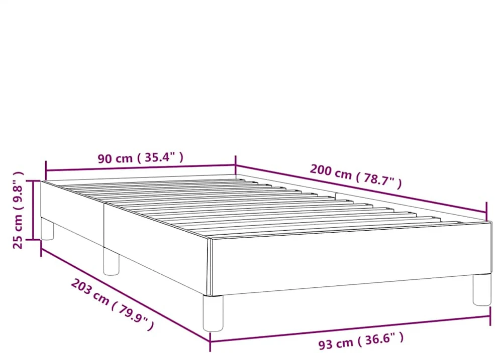 Lovos rėmas be čiužinio tamsiai mėlynas 90x200 cm aksomas