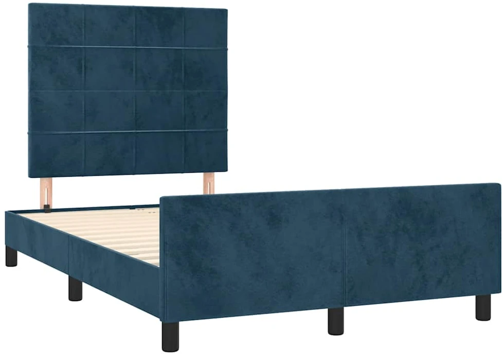 Lovos rėmas be čiužinio tamsiai mėlynas 120x200 cm aksomas
