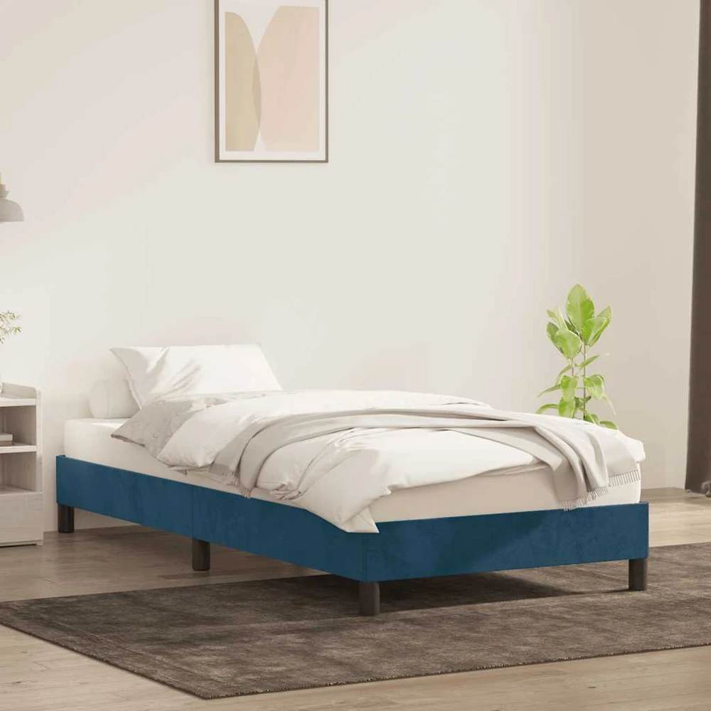Lova Lovos rėmas be čiužinio Tamsiai mėlynas 90x220 cm aksomas